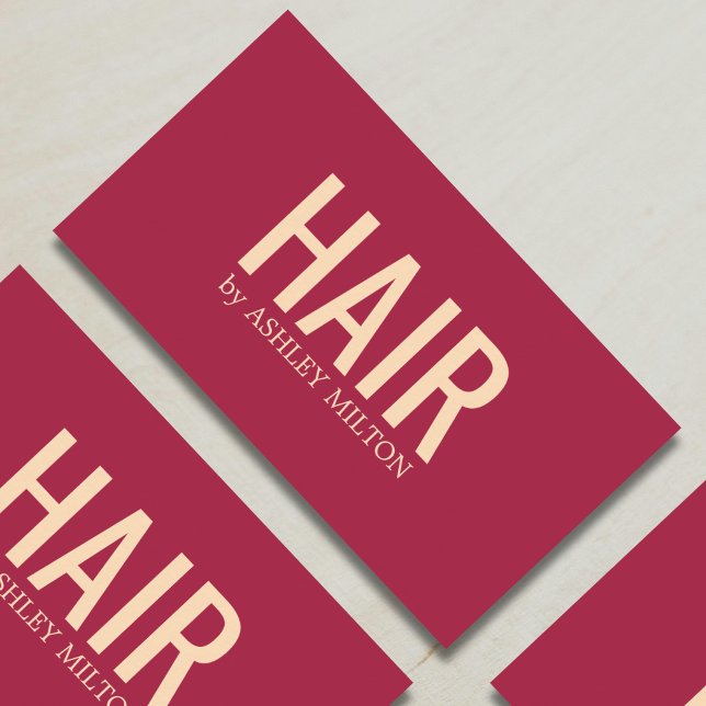 Minimalistischer eleganter Rot-Gelb-Haarsalon Visitenkarte (Von Creator hochgeladen)