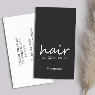 Minimalistischer Eleganter Schwarz Weiß Hairstylis Visitenkarte