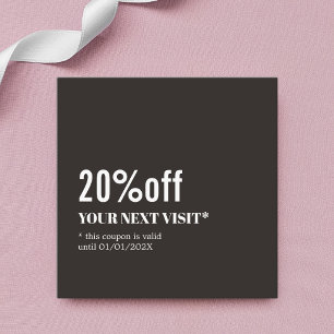 Minimalistischer Eleganter Schwarz-weißer Beauty C Rabattkarte