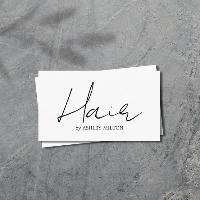 Minimalistischer Eleganter Schwarz-weißer Friseurs Visitenkarte (Von Creator hochgeladen)