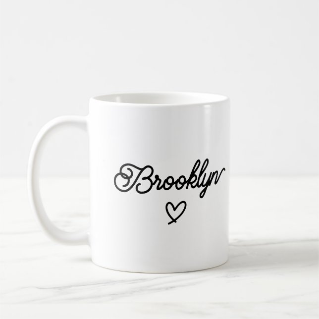 Minimalistischer Eleganter Script-Personalisierter Kaffeetasse (Links)
