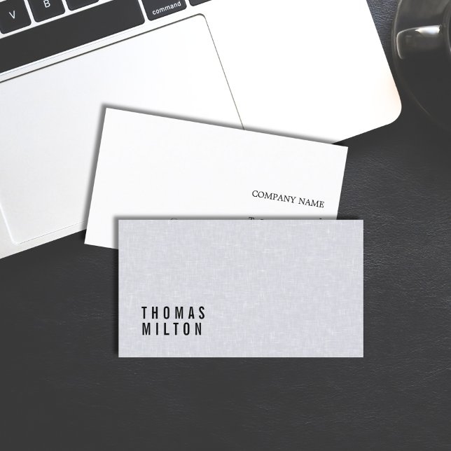 Minimalistischer, eleganter Textur Light Gray Bera Visitenkarte (Von Creator hochgeladen)