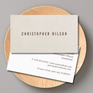 Minimalistischer eleganter Texturberater Beige Bro Visitenkarte