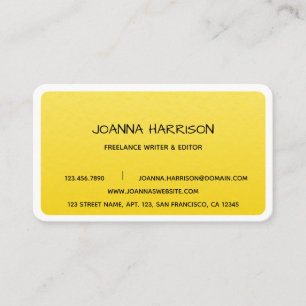 Minimalistischer eleganter Trendy Gold Foil Writer Visitenkarte