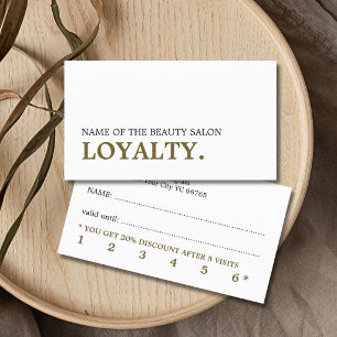 Minimalistischer Eleganter Weißer Antik-Gold-Salon Treuekarte