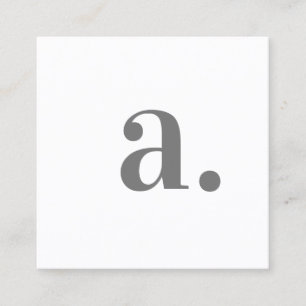 Minimalistischer, eleganter weißer Monogram, moder Quadratische Visitenkarte
