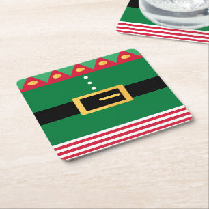 Minimalistischer Elf Weihnachten Rechteckiger Pappuntersetzer