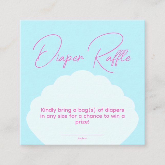 Minimalistischer Erstgeburt Girl Pink Diaper Raffe Begleitkarte (Vorderseite)