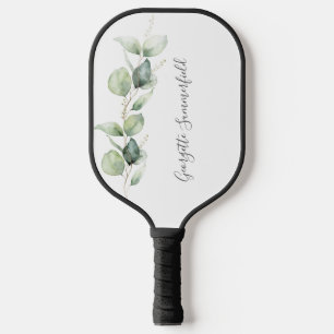 Minimalistischer Eukalyptus-Grünton personalisiert Pickleball Schläger