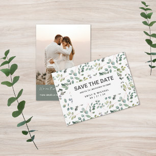 Minimalistischer Eukalyptus Save The Date