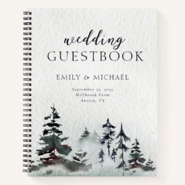 Minimalistischer Evergreen Mountain Green Slate Gu Notizbuch