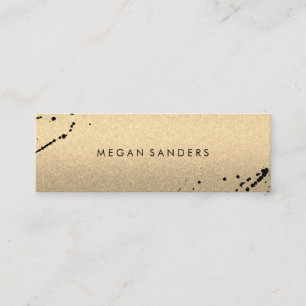 Minimalistischer Expressiv/Glamour (Gold/Grau) Mini Visitenkarte