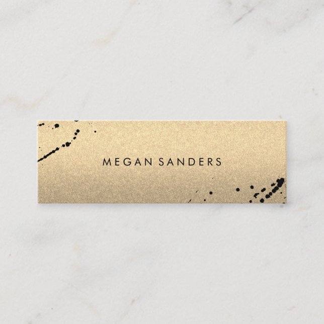 Minimalistischer Expressiv/Glamour (Gold/Grau) Mini Visitenkarte (Vorderseite)