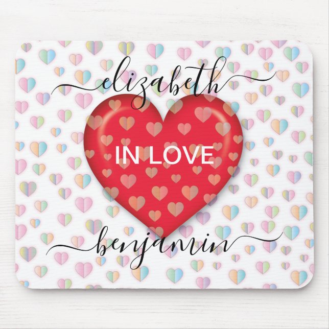 Minimalistischer Fall in der Liebe Herz mit Herzkl Mousepad (Vorne)