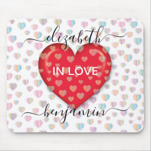 Minimalistischer Fall in Liebe Herz mit Herzflecke Mousepad