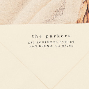 Minimalistischer Familienname und Anschrift Permastempel