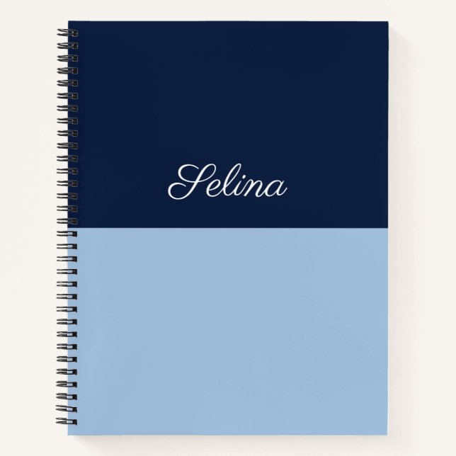Minimalistischer Farbblock-Monogramm-Name Notizbuch (Vorderseite)
