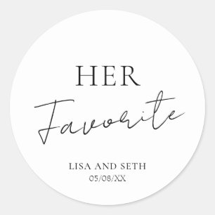 Minimalistischer Favorit Klassische Hochzeit Runder Aufkleber
