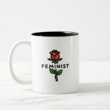Minimalistischer feministischer roter Zweiton-Kaff