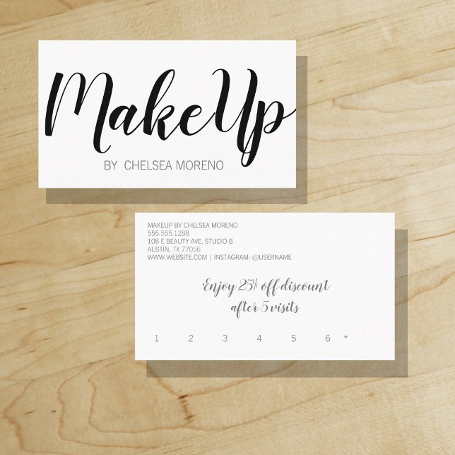 Minimalistischer Fett Beauty Loyalty Rabatt Treuekarte ("Everyday is abundantly beautiful." 
Sincerely Best Wishes from Lucky Design World)