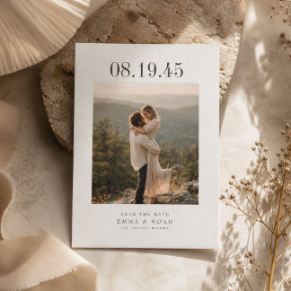 Minimalistischer Fettdatums-Foto-Hochzeit-Save-the Save The Date