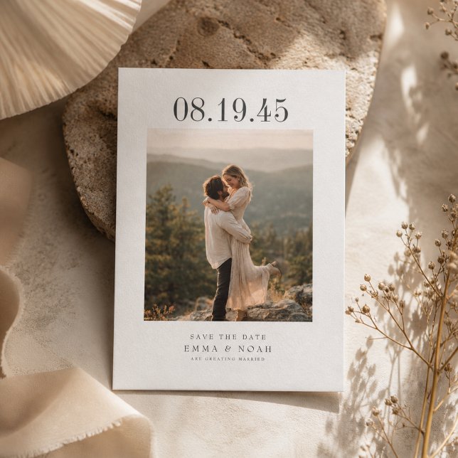 Minimalistischer Fettdatums-Foto-Hochzeit-Save-the Save The Date (Von Creator hochgeladen)