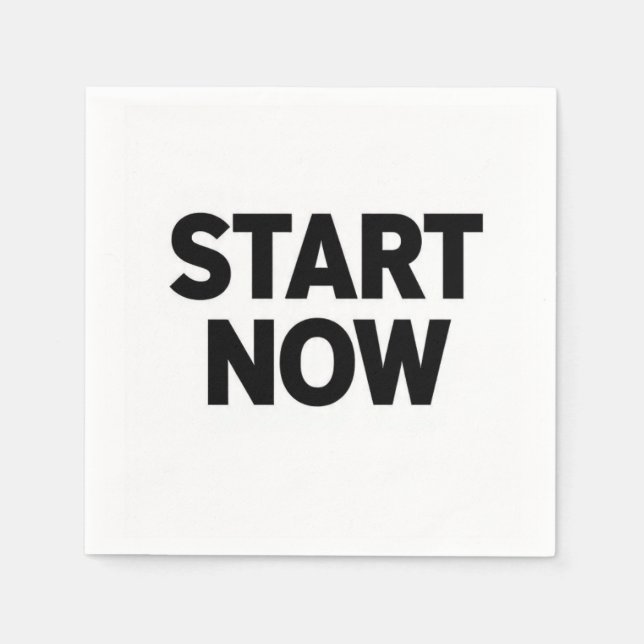 Minimalistischer fetter Text 'jetzt starten' Serviette (Vorderseite)