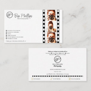Minimalistischer Filmstreifen Foto Moderne Fotogra Visitenkarte
