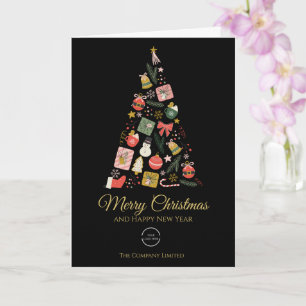Minimalistischer Firmenlogo Weihnachtsbaum Karte
