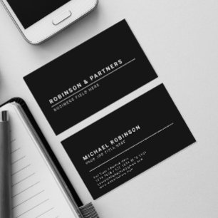 Minimalistischer Firmenname in Black Visitenkarte