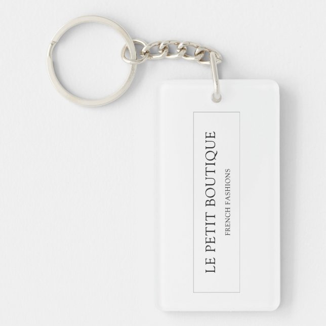 Minimalistischer Firmenname und -kennzeichnung Schlüsselanhänger (Vorderseite)