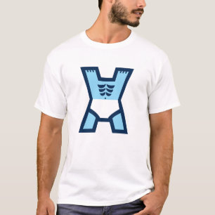 Minimalistischer Fitness- und GUM-Buchstabe X-Mono T-Shirt