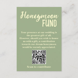 Minimalistischer Flitterwochen-Fonds QR-Code Hochz Begleitkarte