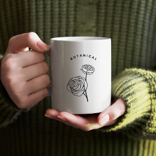 Minimalistischer floraler naturinspirierter einfac kaffeetasse