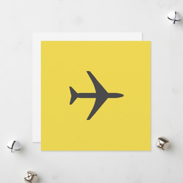Minimalistischer Flugzeug-Flugverkehr Feiertagskarte (Vorderseite/Rückseite Beispiel)
