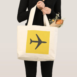 Minimalistischer Flugzeug-Flugverkehr Jumbo Stoffbeutel