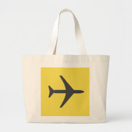 Minimalistischer Flugzeug-Flugverkehr Jumbo Stoffbeutel