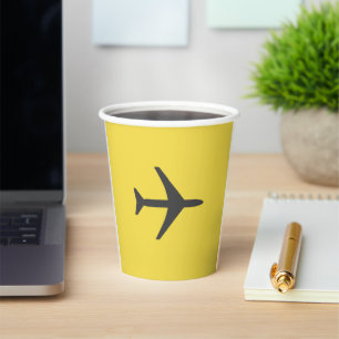 Minimalistischer Flugzeug-Flugverkehr Pappbecher