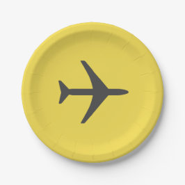 Minimalistischer Flugzeug-Flugverkehr Pappteller