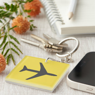 Minimalistischer Flugzeug-Flugverkehr Schlüsselanhänger