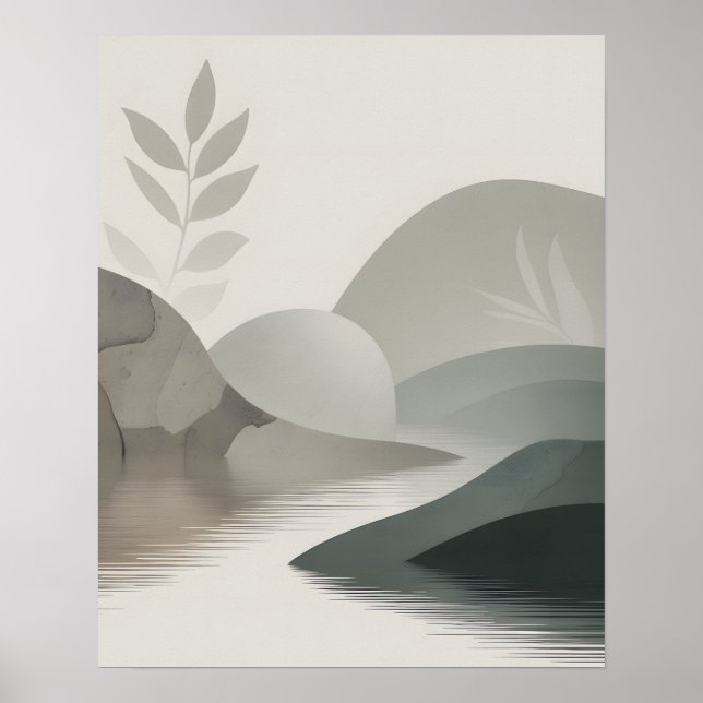Minimalistischer Fluss Poster (Vorne)