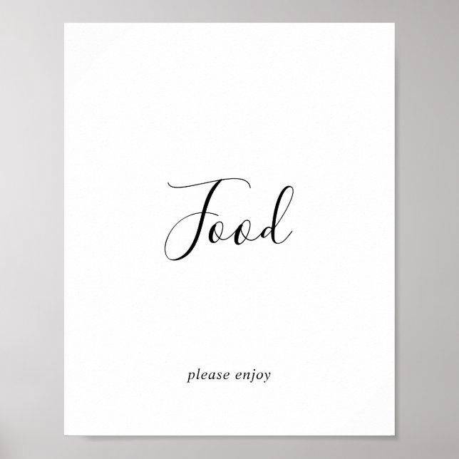Minimalistischer Food Table Sign Poster (Vorne)