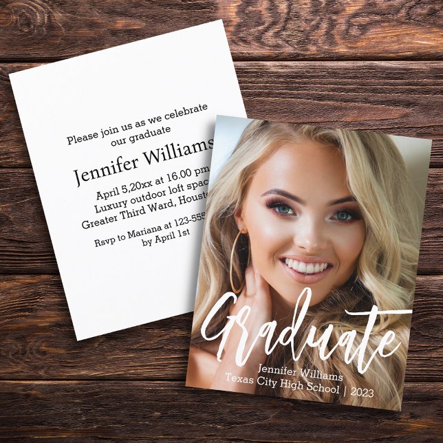 Minimalistischer Foto Abschluss 2025 Party Einladu (Von Creator hochgeladen)