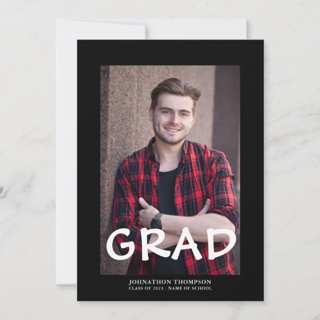 Minimalistischer Foto-Abschluss Ankündigung (Vorderseite)