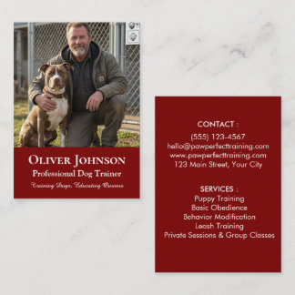 Minimalistischer Foto-Hunde-Trainer Professionell  Visitenkarte