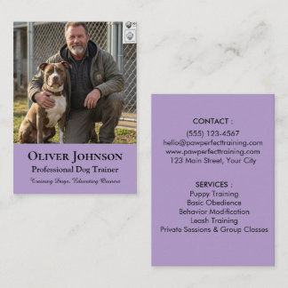 Minimalistischer Foto-Hundetrainer Professionell A Visitenkarte