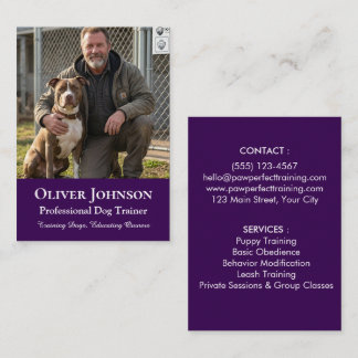 Minimalistischer Foto-Hundetrainer Professionell A Visitenkarte