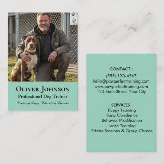Minimalistischer Foto-Hundetrainer Professionelles Visitenkarte