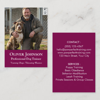 Minimalistischer Foto-Hundetrainer Professionelles Visitenkarte