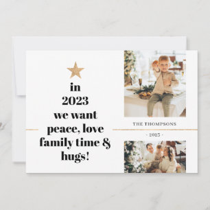 Minimalistischer Frieden Liebe Familie Umarmen Mul Feiertagskarte